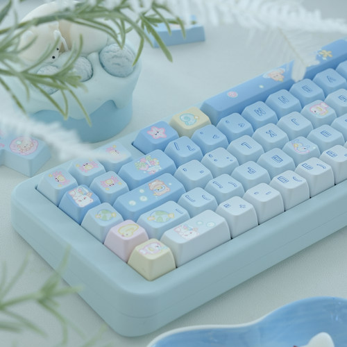 新壳盒子星海小熊键帽五面热升华mda，FOA高度PBT可爱键盘