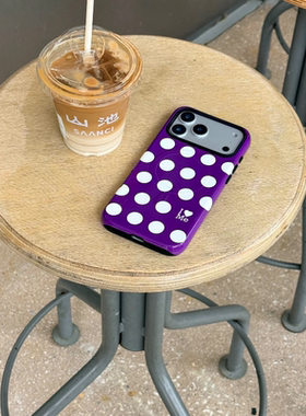 夏萌原创｜韩国进口磁吸菲林壳二合一 双层韩菲磁吸手机壳小众 紫色手机壳波点17系列苹果手机壳菲林壳光面