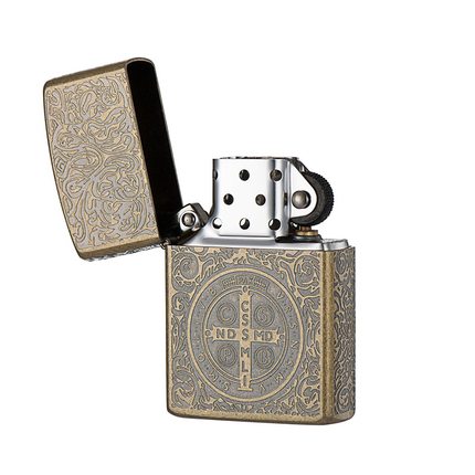 ZORRO佐罗92068五面康斯坦丁纹铜壳煤油打火机防风个性创意男士