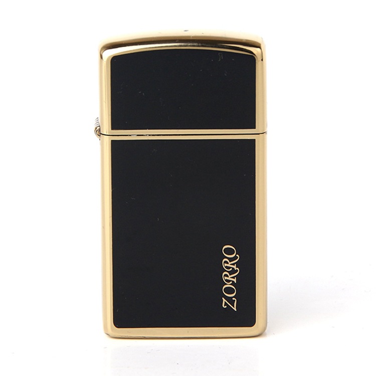 佐罗铜砂轮煤油打火机防风窄版超薄创意个性迷你便携式男女礼品