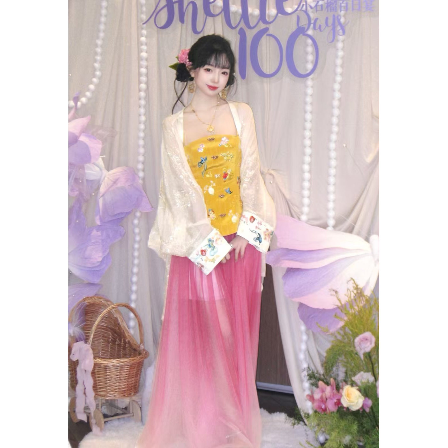 千黛金玉锦绣桑蚕丝新中式礼服