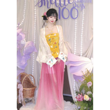 千黛远山【金玉锦绣】桑蚕丝苏绣手工制作新中式汉元素礼服定制