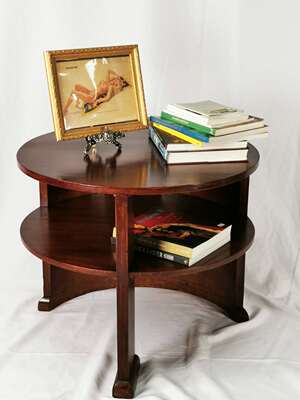 特惠！复兴海派老家具 民国老上海老柚木双层小茶几小书几小圆桌