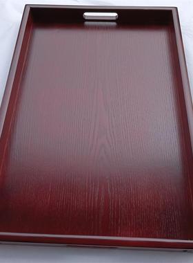 暗红色木托盘木质茶盘长方形水杯托盘复古木盘子杯盘家用酒杯盘