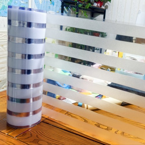 办公室半透明条纹无胶静电膜装饰