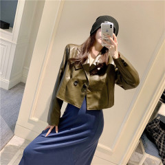 Real photo of small leather jacket for women autumn and winter 2020 new versatile short locomotive PU leather jacket