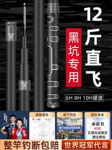汉鼎黑坑钓鱼竿超硬超轻黑棍6H8h10h飞磕19调手杆专用台钓竿战斗