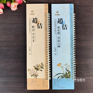共2本 碑帖近距离临摹练字卡繁体释文宋徽宗墨迹临摹字帖弘蕴轩编 宋徽宗瘦金体临摹字卡赵佶楷书千字文瘦金体名品八种经典