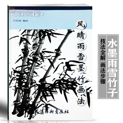 风晴雨雪墨竹画法 中国画技法 吕长池编绘写意竹子水墨画 雨雪竹子画法国画技法 天津杨柳青画社