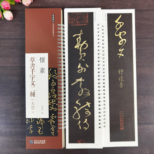 怀素大草千字文 碑帖近距离临摹字卡弘蕴轩编怀素草书千字文简体释文原大草书字帖毛笔书法初学临摹对照字帖 经典
