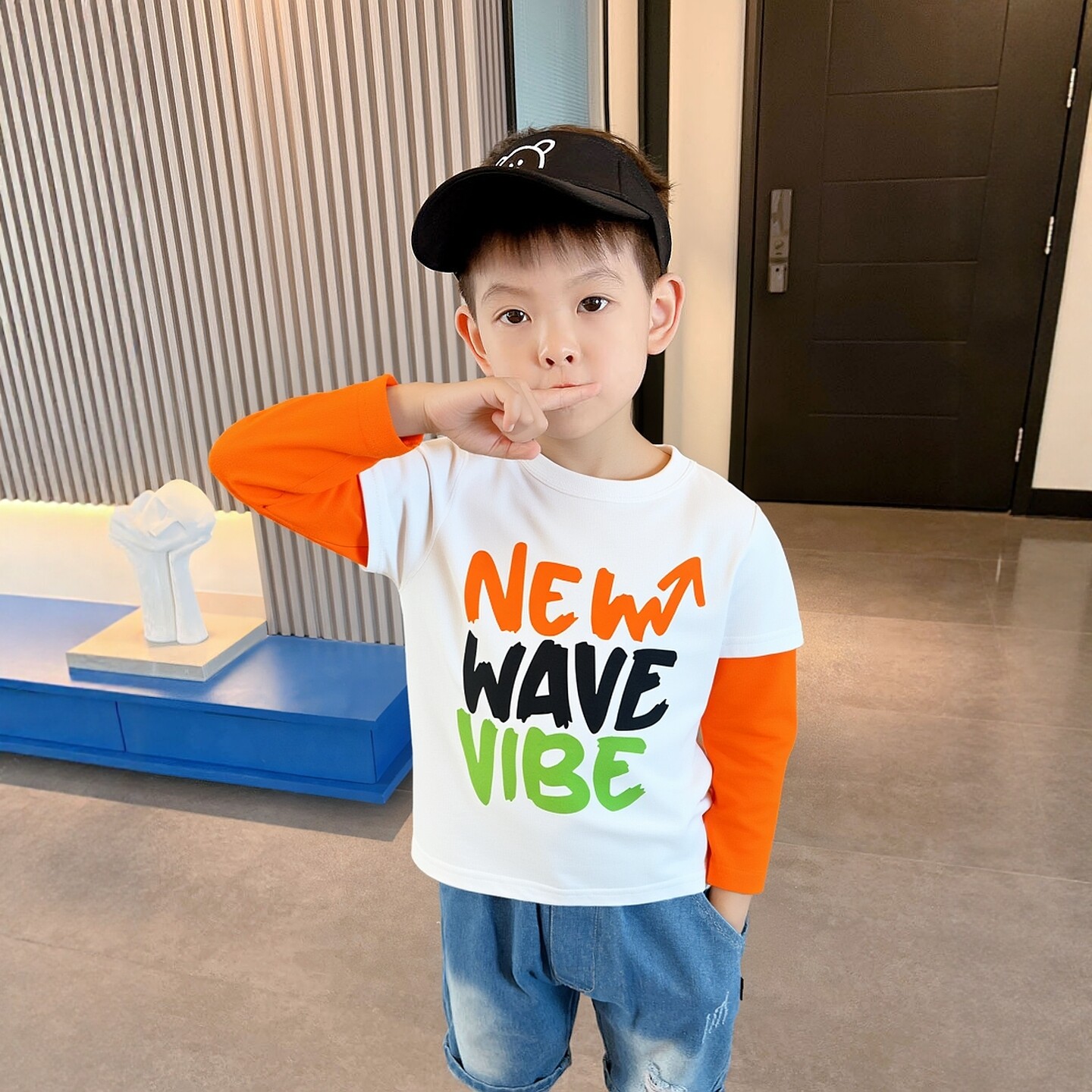 品牌童装2026春装新款男童打底衫 宝宝衣服儿童纯棉长袖T恤假两件