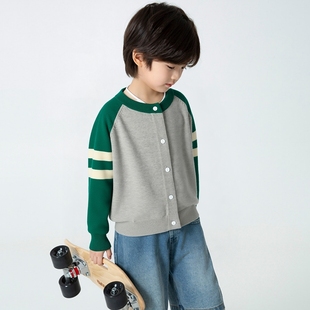 男女童拉链洋气拼色新款毛衣英伦风出口开衫外套宝宝衣服针织衫