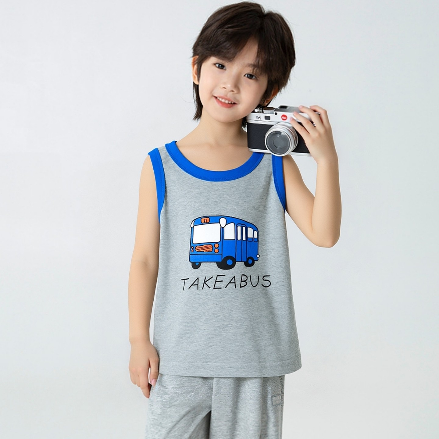 27kids童装2026夏季新款韩版男童无袖上衣 宝宝衣服纯棉背心薄款