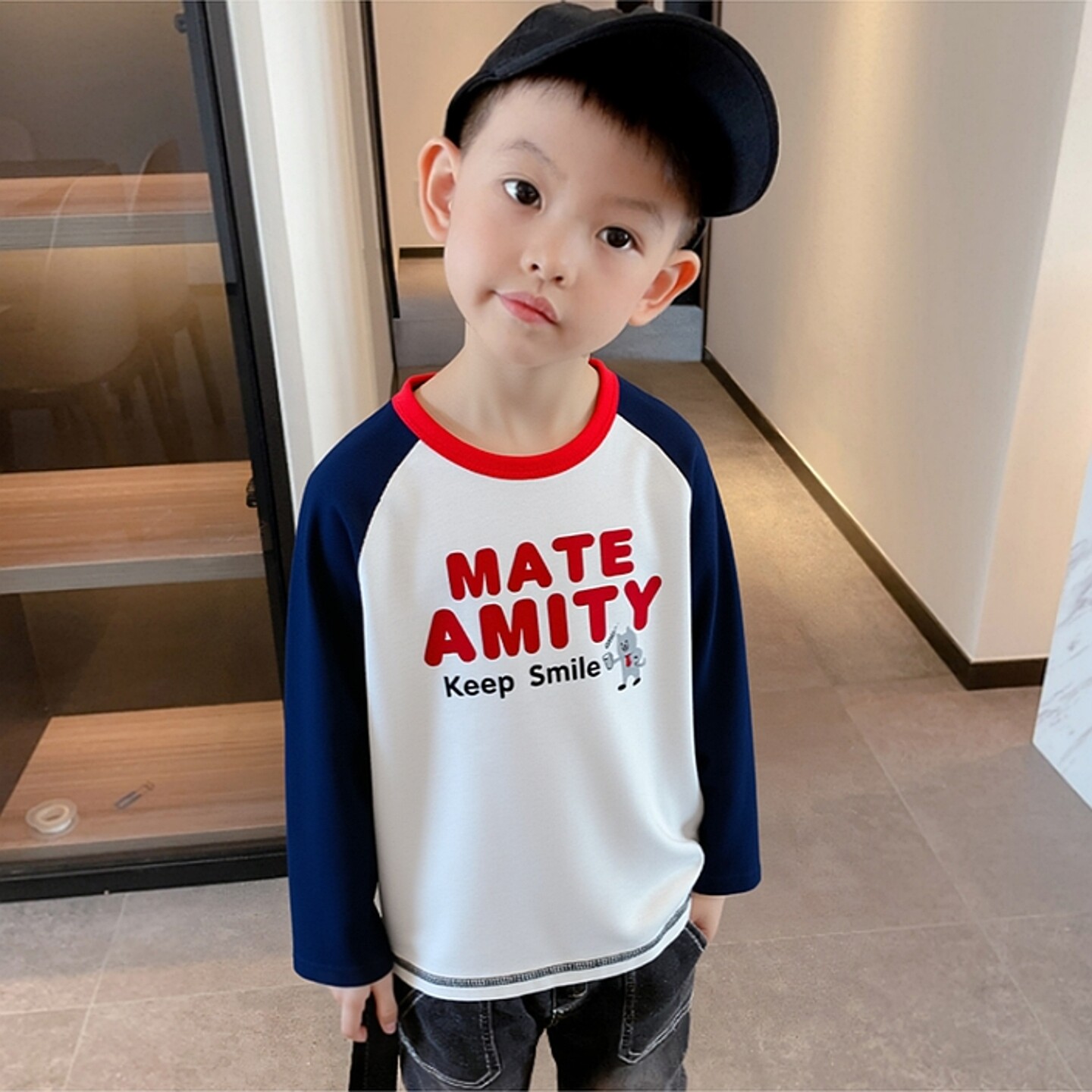27kids欧美童装春季2026款 儿童纯棉印花长袖T恤打底衫男宝宝衣服
