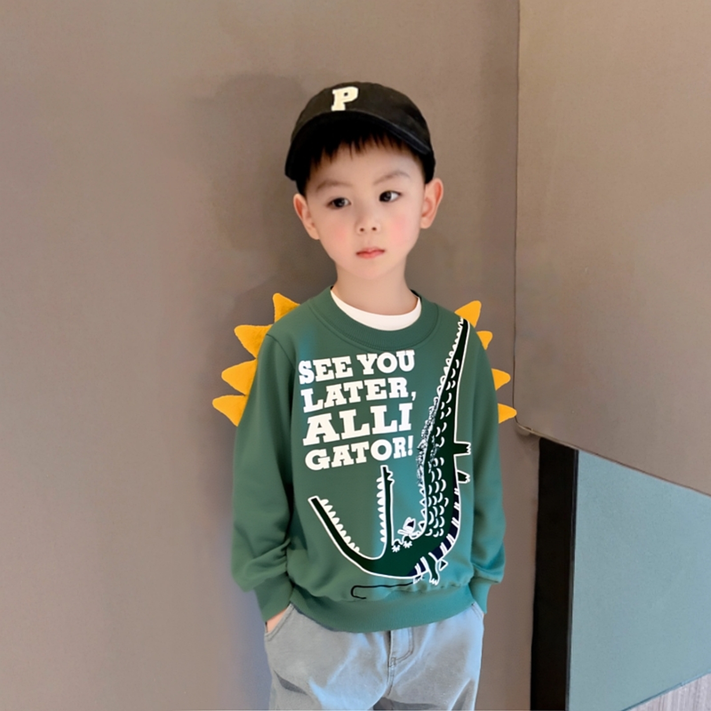 27kids韩版外贸童装男童宝宝衣服中小童上衣儿童秋季纯棉运动卫衣