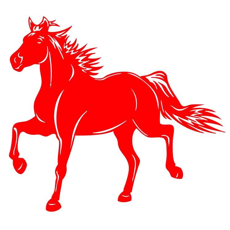 马动物十二生肖剪纸传统宣纸不干胶幼儿园布窗花镂空剪纸班级教室