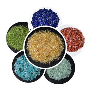 天然3-5mm毫米水晶碎石紫水晶白水晶黄水晶粉水晶碎石装修风水