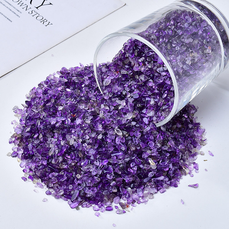 纯天然乌拉圭紫水晶碎石消磁石紫水晶原石摆件大颗粒供曼扎宝石
