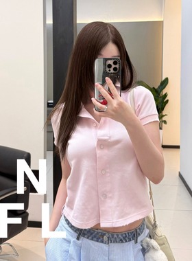 【NEW FOOLLAND】纽约高街Da王2025夏名媛简约修身珠地棉Polo衫