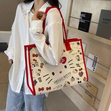 HelloKitty包包女新款凯蒂猫手提袋百搭学生通勤帆布托特包大容量