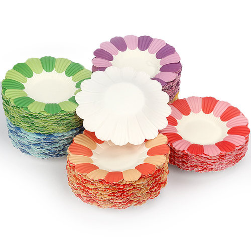 新款花朵纸盘子幼儿园创意手工di