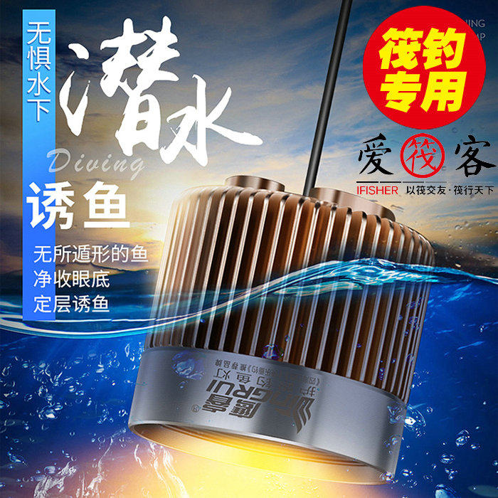 鹰睿水下诱鱼灯黄光淡水筏钓灯水钓鱼灯