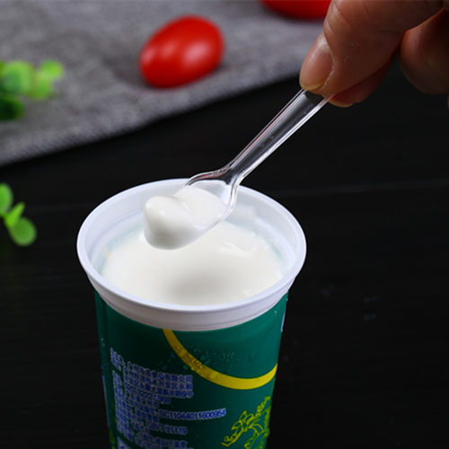 一次性食品级塑料试饮勺酸奶布丁蛋糕蜂蜜米饭小号7.5厘米透明色 - 封面