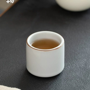 三物五方官窑主人杯高端扳指杯家用功夫茶具品茗杯单杯专用喝茶杯