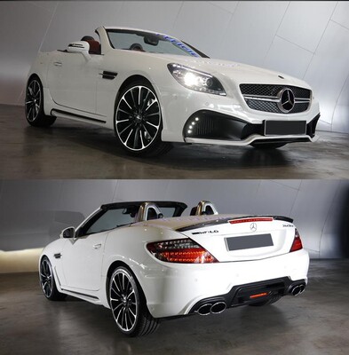 适用于奔驰R172 SLK200 350改装Wald款大包围 前保险杠后杠侧裙