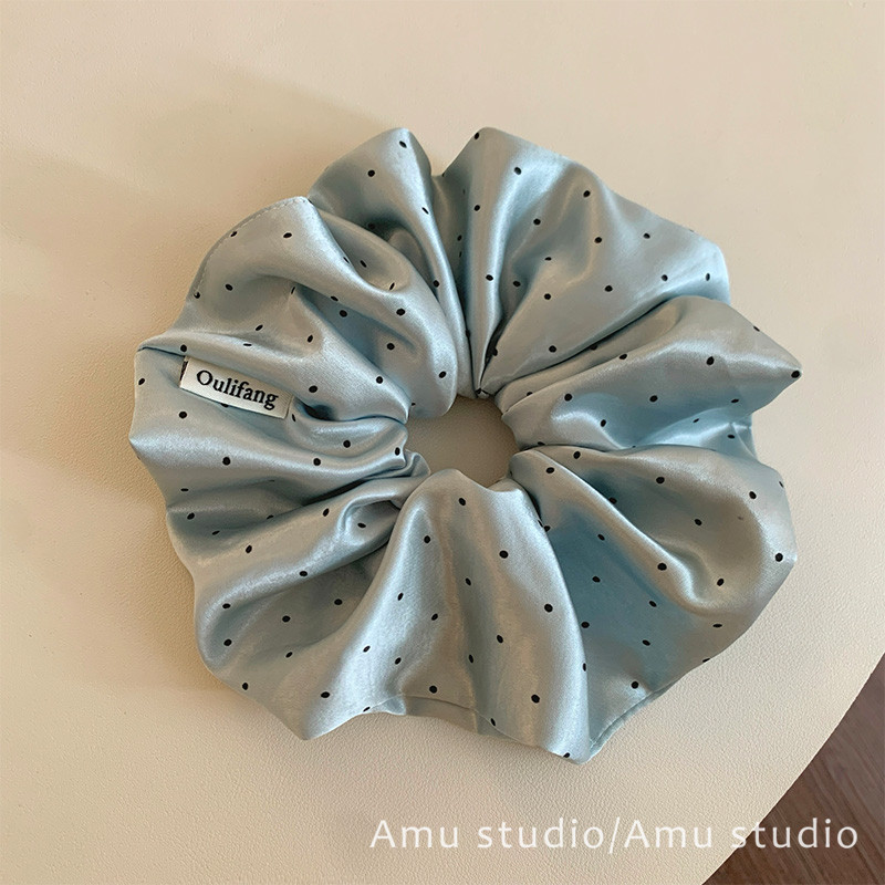 高级感缎面波点大号大肠发圈女韩系扎头发丸子头发绳侧低马尾头绳,饰品/流行首饰/时尚饰品新,发饰,淘宝优惠券,粉丝福利购,淘宝优惠卷