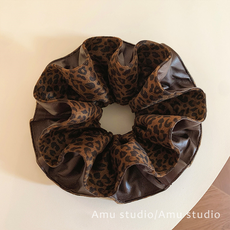 韩系pu皮豹纹双面双层大肠发圈女气质扎头发丸子头发绳低马尾头绳,饰品/流行首饰/时尚饰品新,发饰,淘宝优惠券,粉丝福利购,淘宝优惠卷