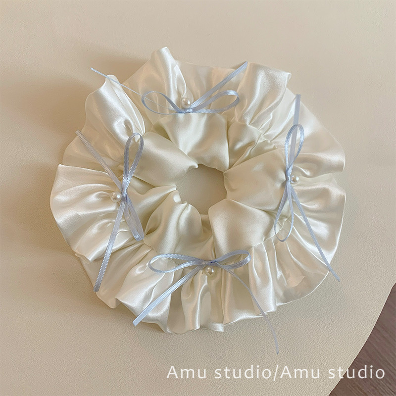 甜美芭蕾风缎面蝴蝶结大肠发圈少女扎头发丸子头发绳头绳皮筋发饰