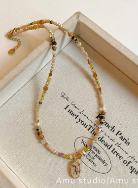 设计感小众天然石水晶串珠项链女款2026新款高级感轻奢锁骨链颈链