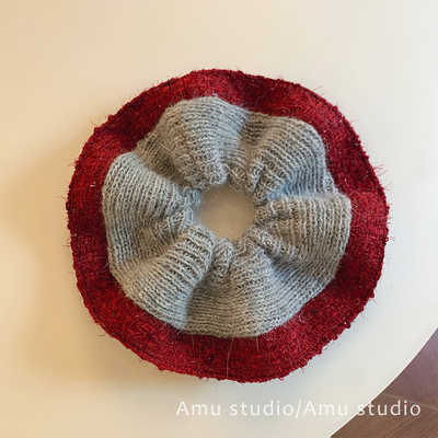 韩系秋冬毛线针织大号大肠发圈女2025新款慵懒风扎头发丸子头发绳