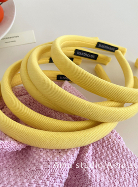 刘亦菲同款发箍韩国简约百搭高级感黄色洗脸头箍2024新款发卡发饰