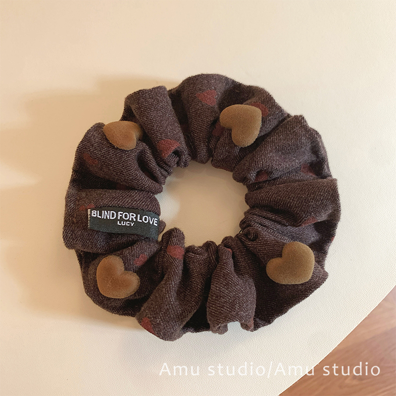 设计感小众爱心大肠发圈女韩系气质扎头发丸子头发绳头绳皮筋发饰