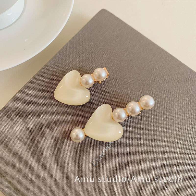 高级感气质爱心珍珠发夹女侧边夹甜美一字夹鸭嘴夹碎发刘海夹头饰