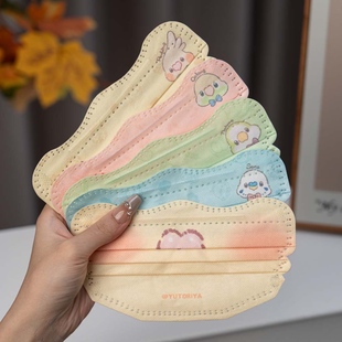 游鸟屋系列v型口罩可爱女生高颜值显脸小卡通印花温柔独立包装