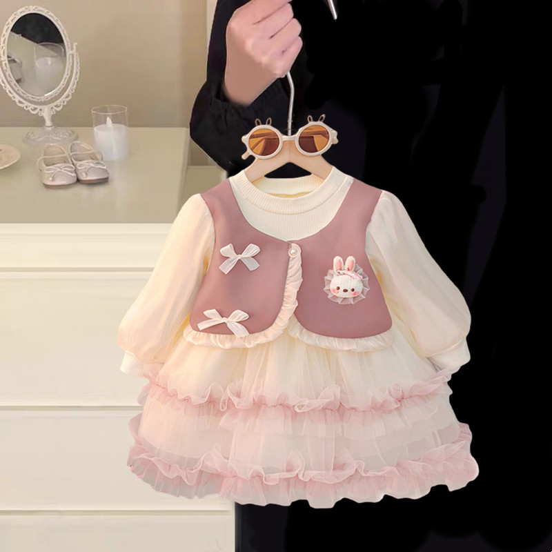 公主裙女童2026新款秋装婴儿裙子儿童洋气小女孩生日礼服蓬蓬纱裙