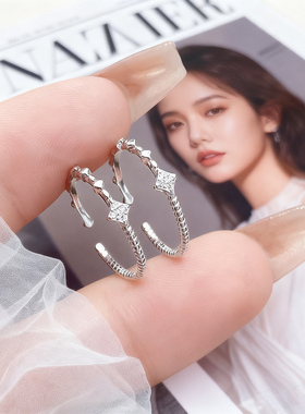 S925纯银四叶草戒指女闺蜜冷淡风