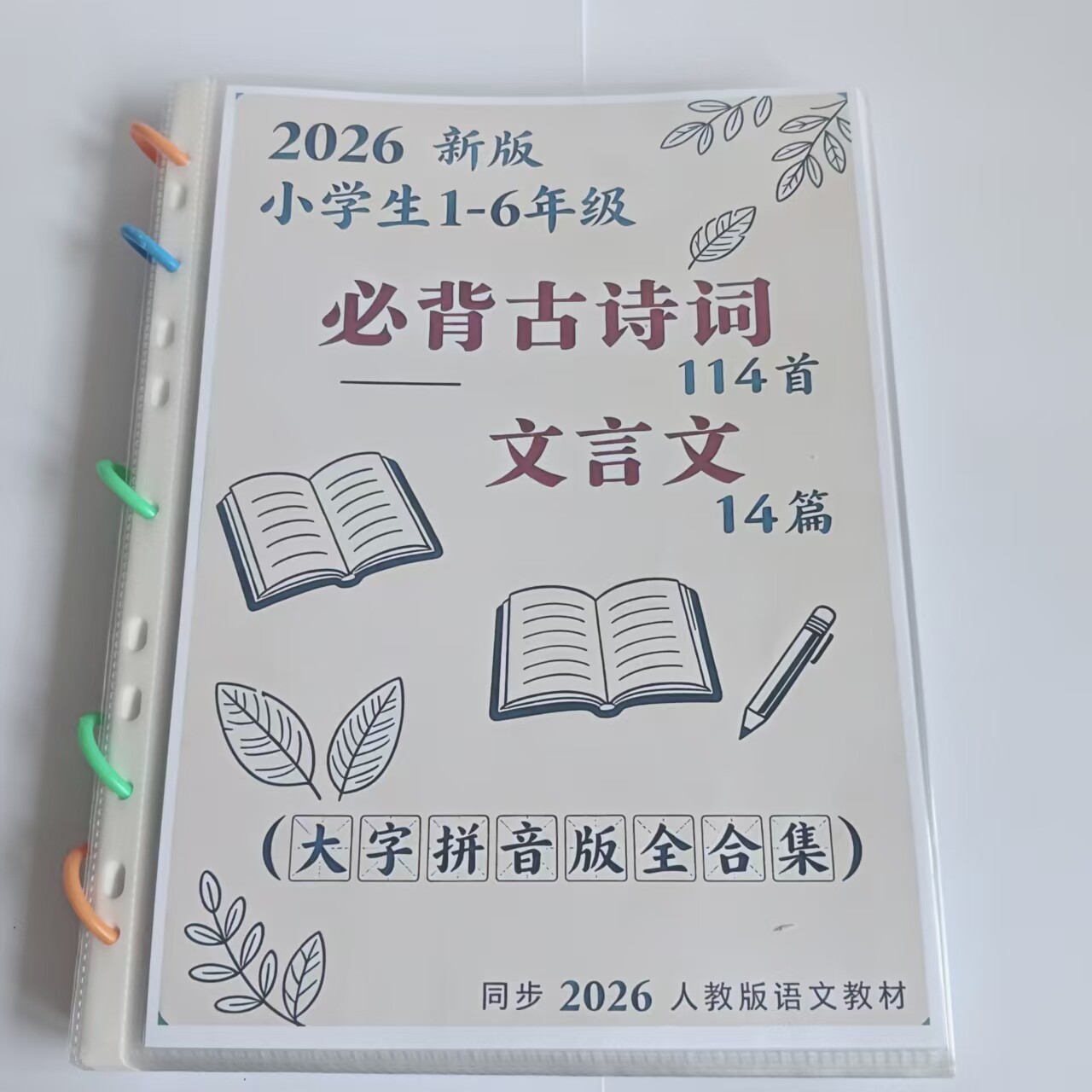 小学必背语文人教版1-6年级特大字注音古诗词文言文早教教具闪卡