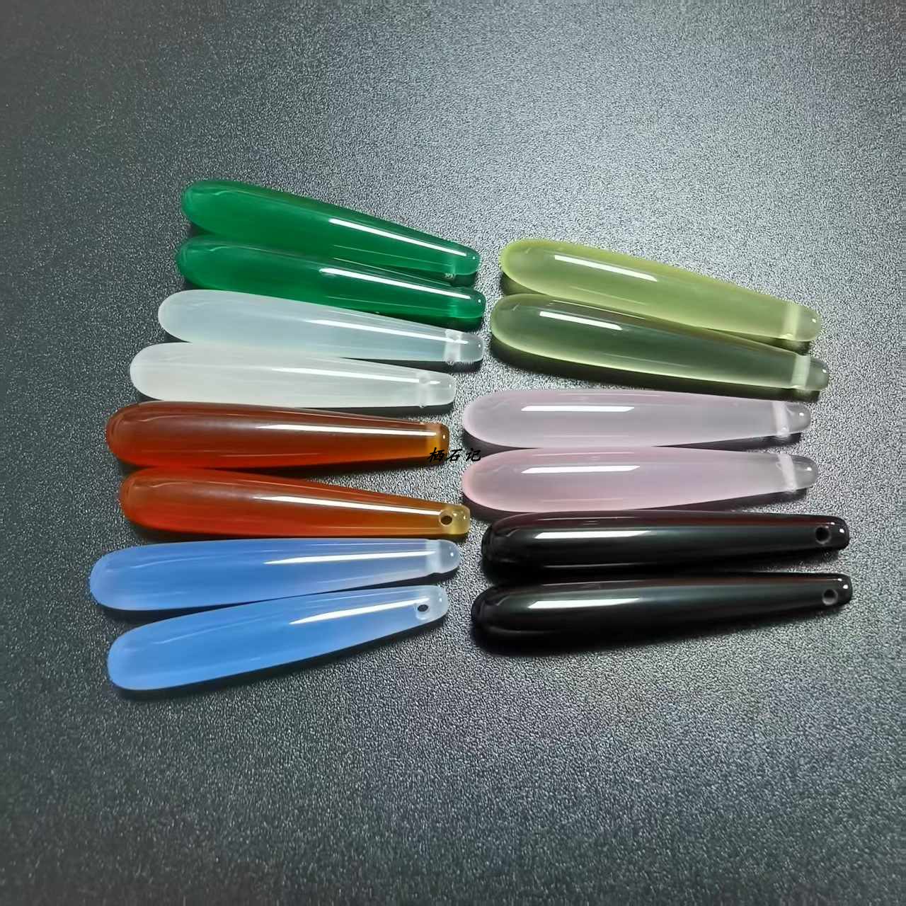 6*35mm天然白玛瑙水滴红玛瑙长水滴diy发簪耳饰项链饰品配件材料