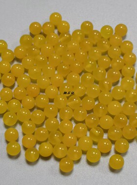 4-14mm黄玛瑙圆珠无孔半孔散珠diy古风耳饰吊坠发簪饰品配件材料