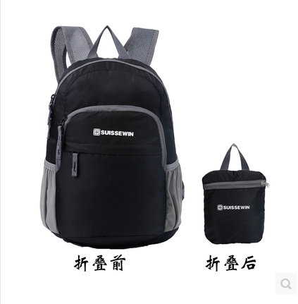 suissewin瑞士军刀户外超薄轻便双肩包 防水折叠双肩背包snk2308