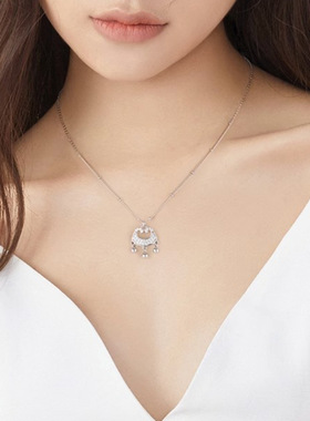 小众新中式平安锁项链女时尚个性气质百搭高级感锁骨链2023年新款