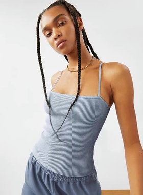 babaton罗纹坑条吊带背心女士显瘦西装内搭