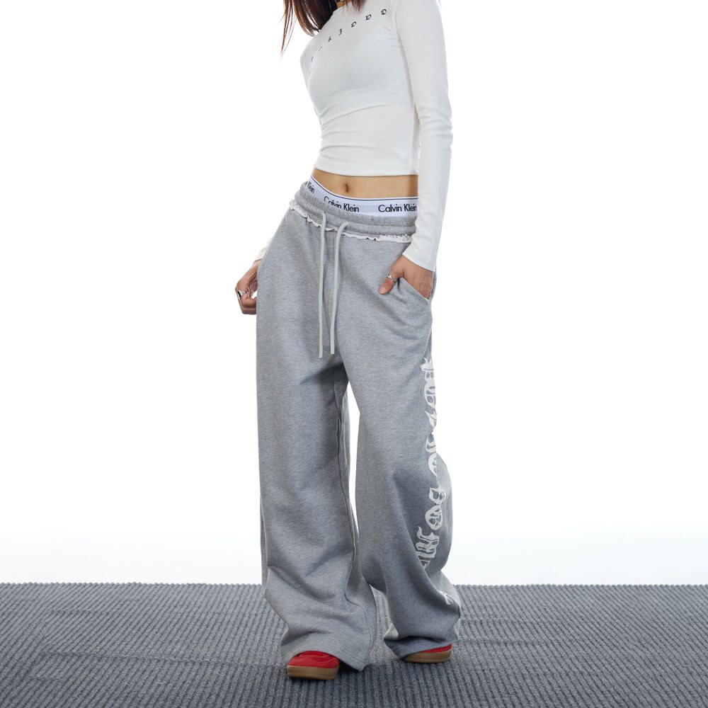 宽松休闲裤秋冬 2025新款美式复古休闲卫裤女春秋款宽松显瘦百搭
