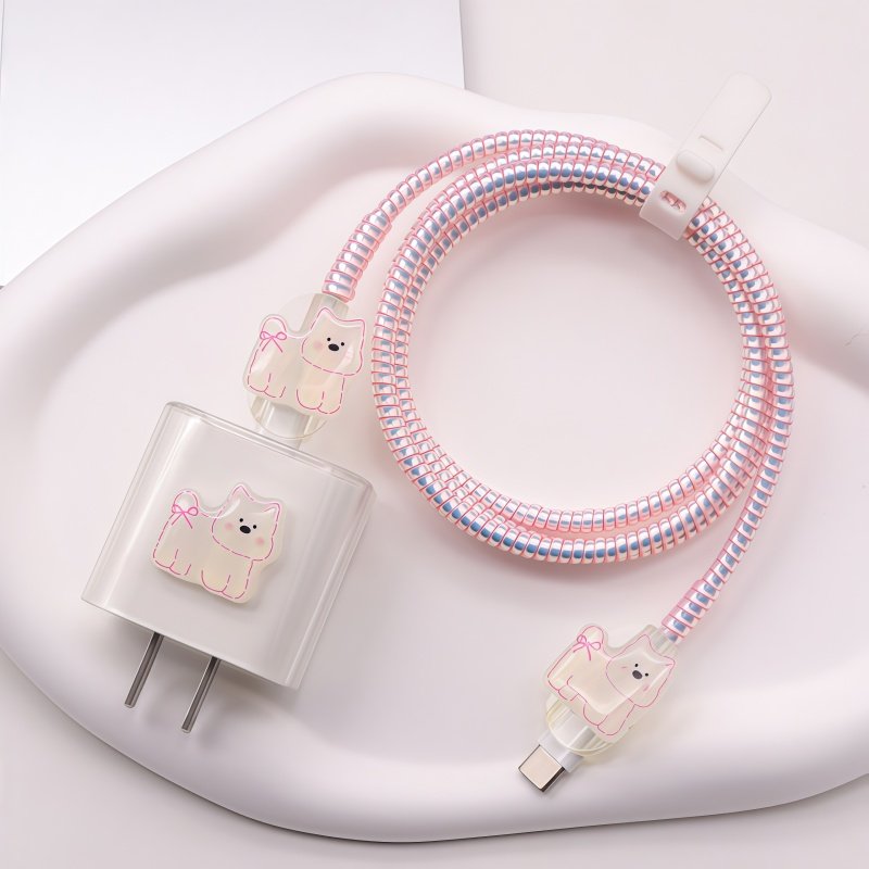 适用20W充电器16pro苹果数据线保护套17充电线绕线器15缠绕绳ipad