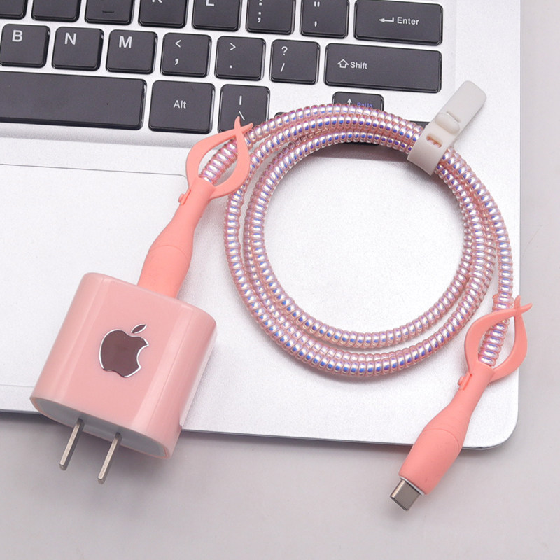 适用40W充电器保护套17P苹果数据线硅胶套防折断16电线缠绕绳ipad