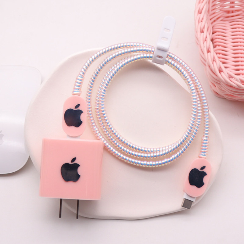 适用苹果16promax数据线保护套15电源线缠绕绳ipad20W插头壳14/13